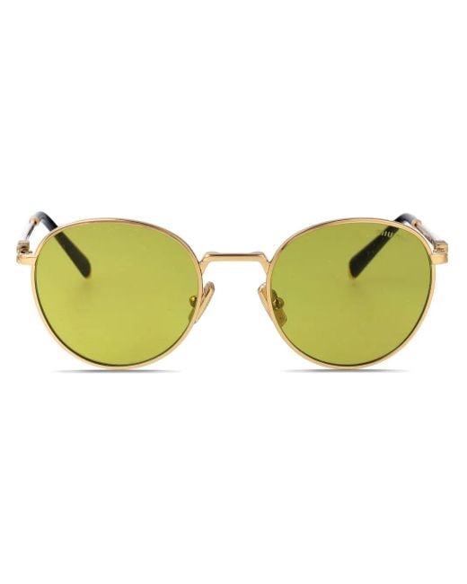 Miu Miu Yellow Round-Frame Sunglasses