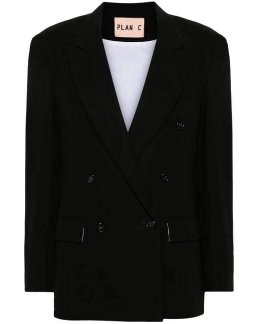 Blazer con doble botonadura Plan C de color Black