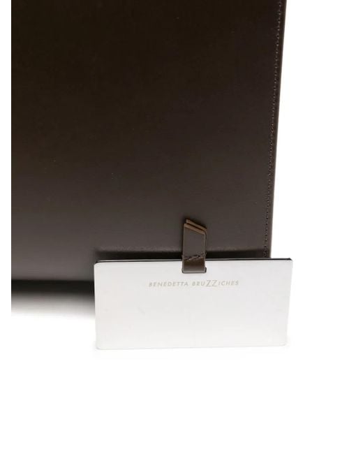 Benedetta Bruzziches Brown Schultertasche mit abgerundetem Saum