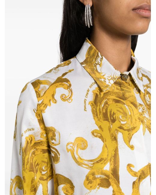 T-shirt à imprimé Watercolour Couture Versace en coloris Metallic