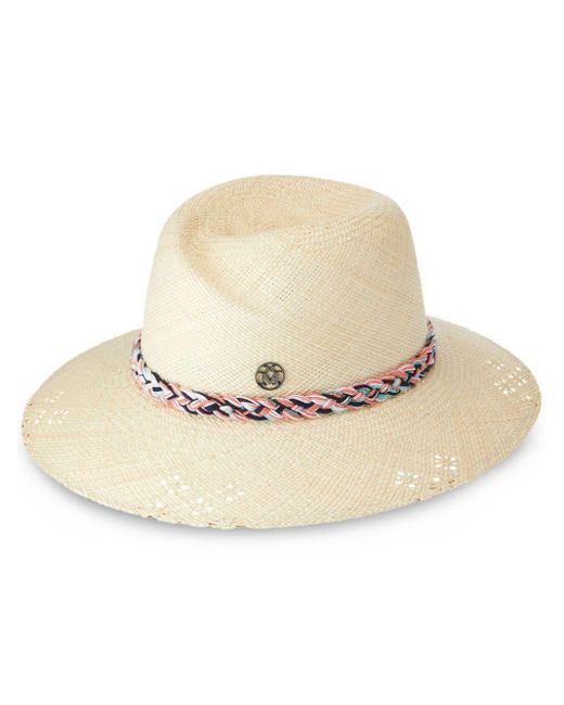 Maison Michel Natural Neutral Virginie Straw Fedora Hat
