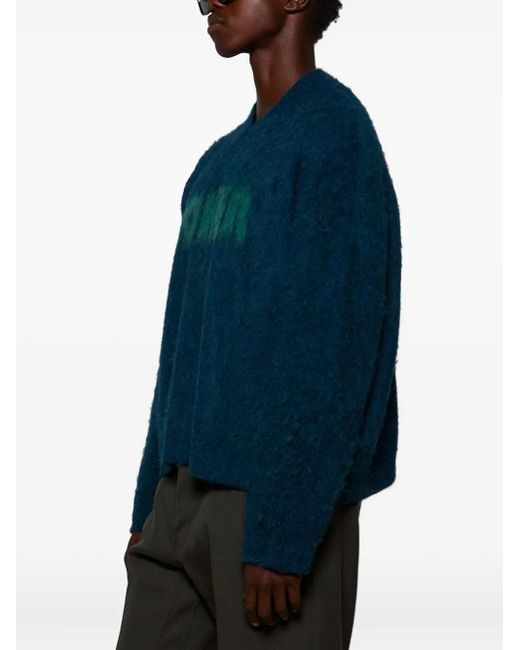 Martine Rose Blue Letter-Detail Sweater for men