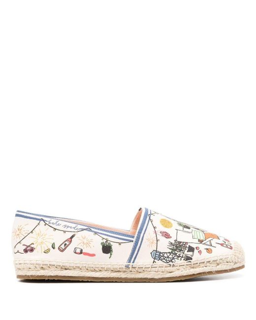 Kate Spade Cotton Embroidered Slipon Espadrille in Natural Lyst
