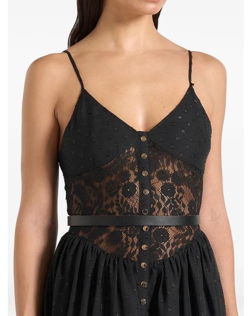 Manière De Voir Black Rosie Lace Corset Maxi Dress