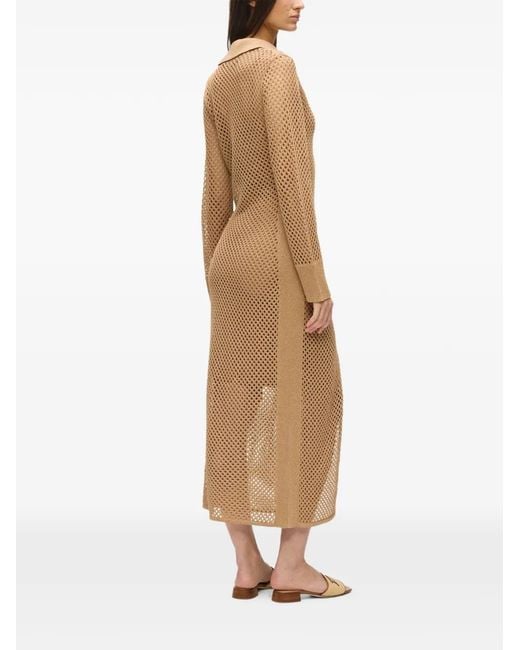 Karl Lagerfeld Natural Crocheted Midi Dress