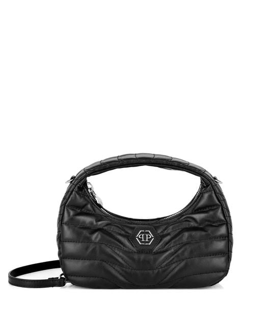 Philipp Plein Black Quilted Mini Bag