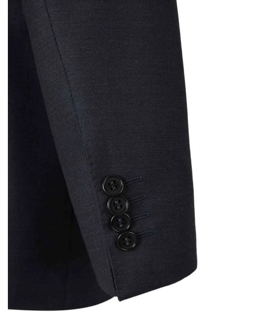 Canali Blue Notched-Lapel Single-Breasted Suit for men