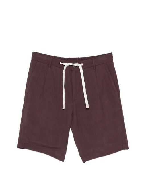 Eleventy Purple Drawstring-Waist Shorts for men