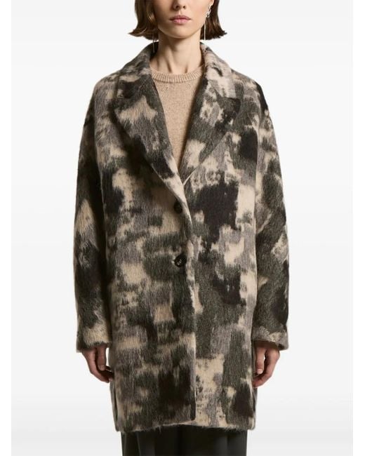 Cappotto Con Stampa Grafica di Peserico in Brown