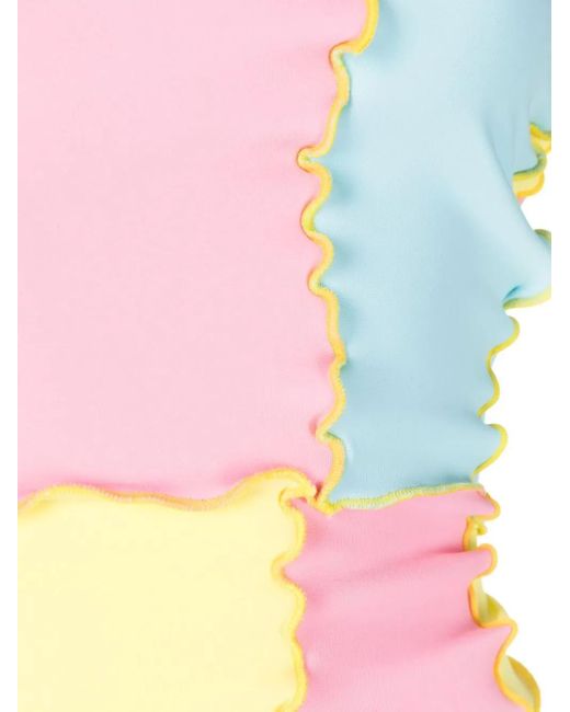 Sherris Pink Colour-Block Bandeau Top