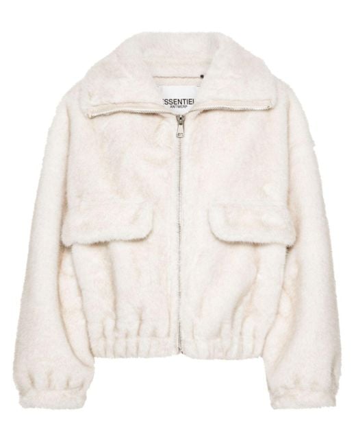 Essentiel Antwerp エコファー ボンバージャケット Natural