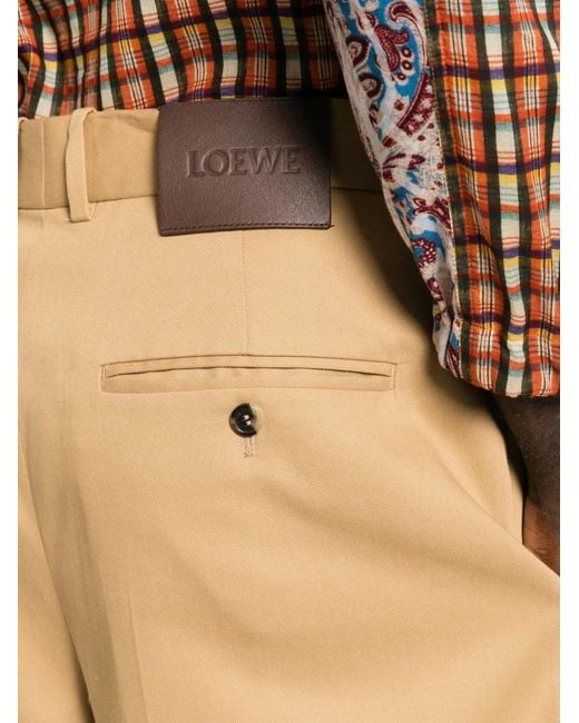 Loewe White Wide-Leg Pleated Trousers for men