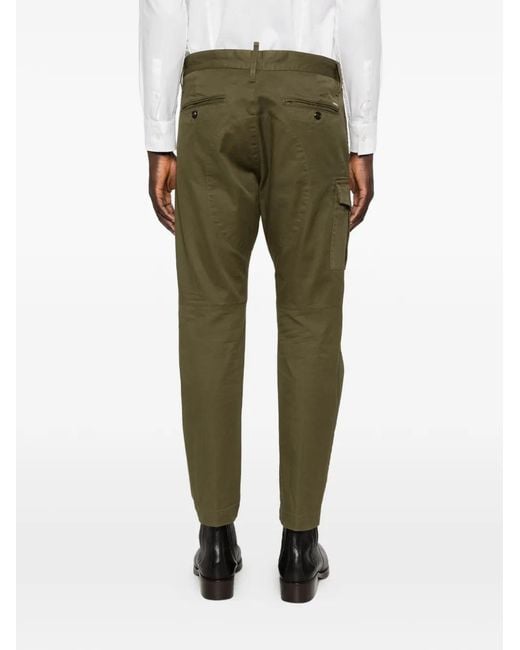 DSquared² Green Pantalon Fuselé À Poches Cargo for men