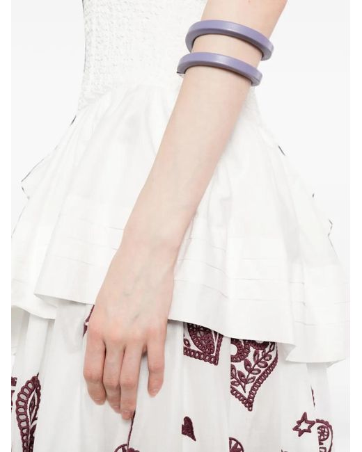 ALÉMAIS White Smocked Embroidered Dress