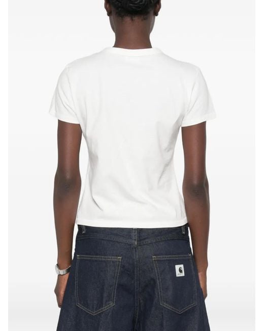 KENZO White Lips-Embroidery T-Shirt