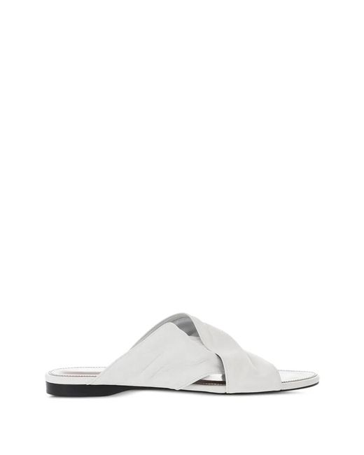Paris Texas White Leather Sandals