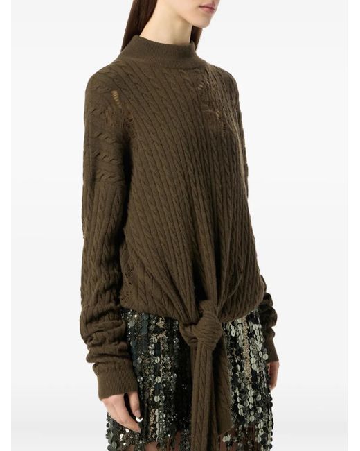 Blumarine Trui Met Gestrikt Detail in het Green