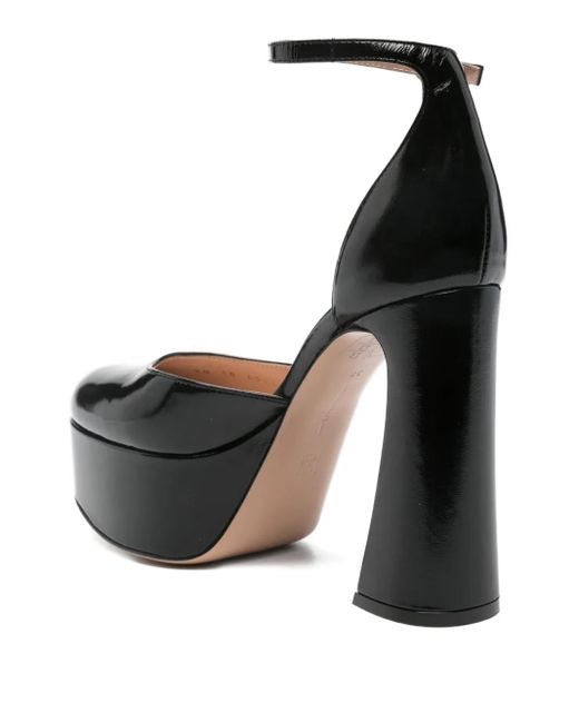 Gianvito Rossi Black 120Mm Platform Ankle-Strap Heeled Pumps