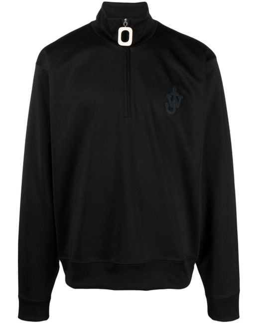 J.W. Anderson Black Logo-patch Zip-up Sweatshirt for men