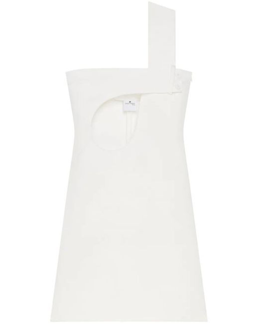 Courreges カットアウト サテンドレス White