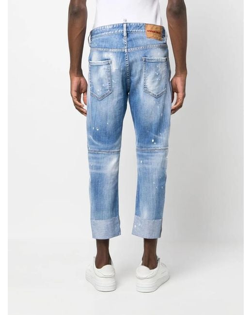 DSquared² Blue Distressed Ripped Jeans for men
