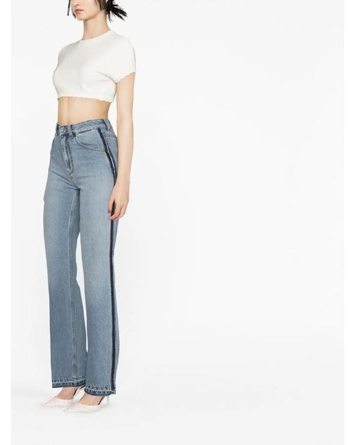 Victoria Beckham Blue Julia High-Waisted Straight Jeans