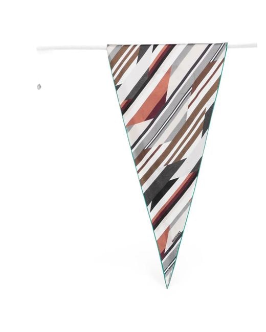 Missoni White Geometric-Print Scarf