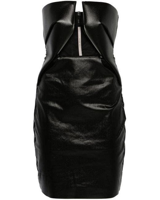 Rick Owens Strapless Mini-jurk Met Uitgesneden Details in het Black