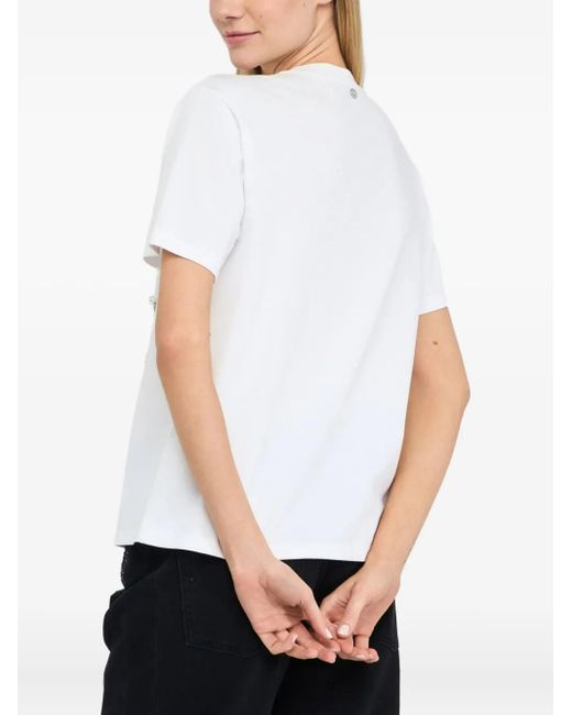 Liu Jo White Stud-Embellished T-Shirt