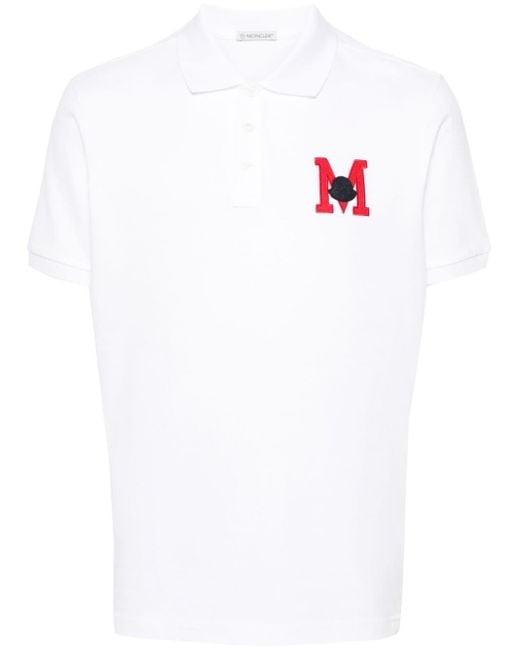 Moncler Poloshirt mit Logo-Stickerei in White für Herren