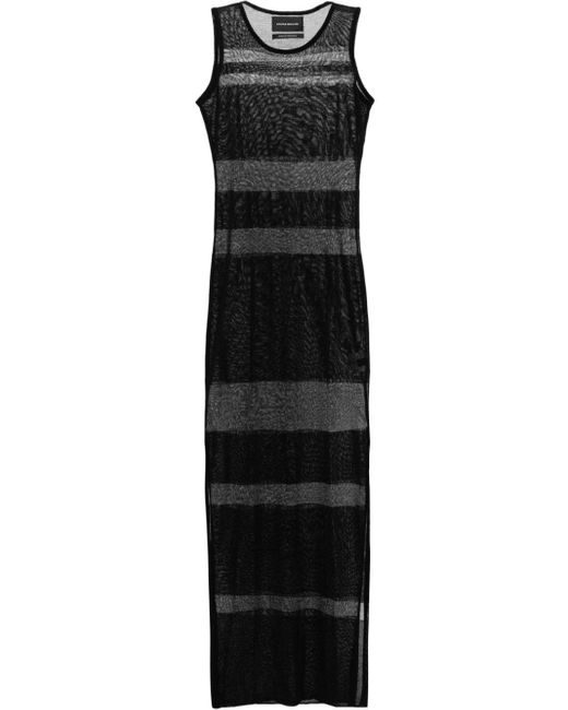 Louisa Ballou Black Sea Breeze Sheer-knit Maxi Dress