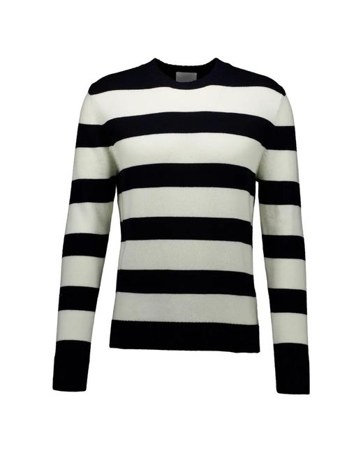 Allude Black Striped Sweater for men