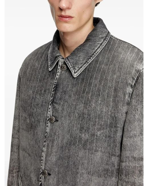 DIESEL Gray Manteau D-Jack-S1 À Simple Boutonnage for men