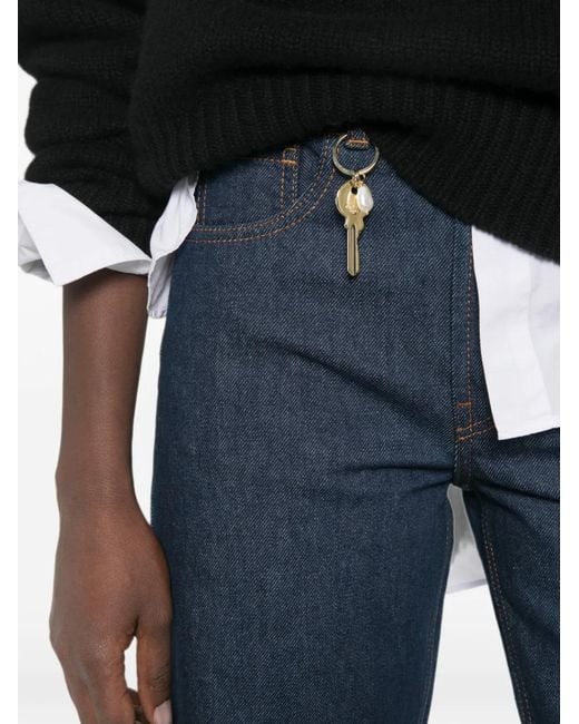 Carven Blue Key-Charm Straight-Leg Jeans