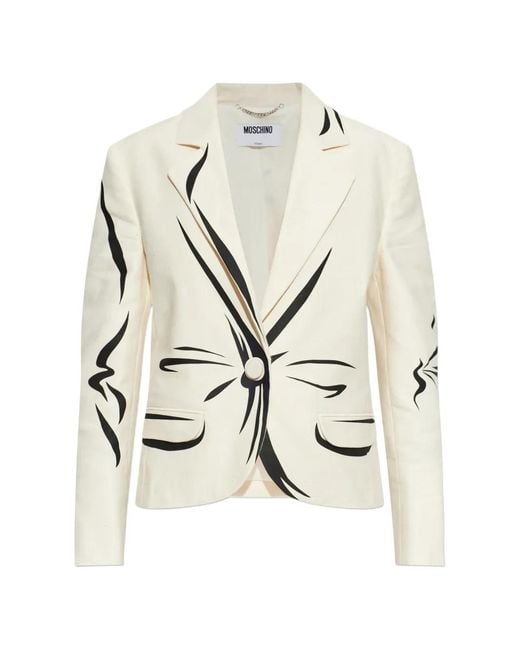 Moschino White Printed Jacket