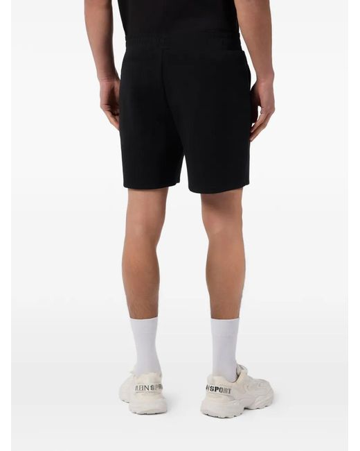 Philipp Plein Black Logo-Embossed Shorts for men