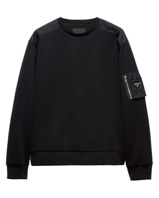 Prada Black Panelled Sweatshirt for men