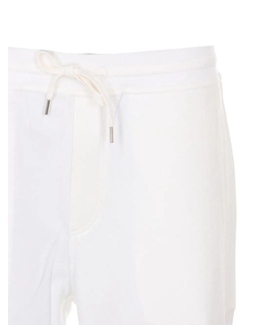 Brunello Cucinelli White Elasticated-Waist Trousers for men