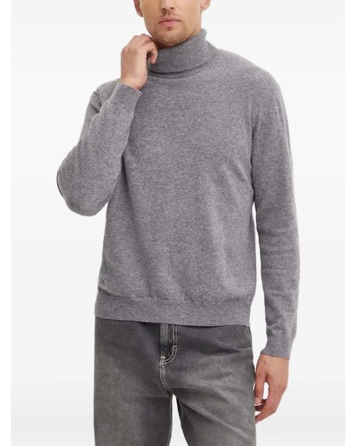 Benetton Gray Roll-Neck Knitted Sweater for men
