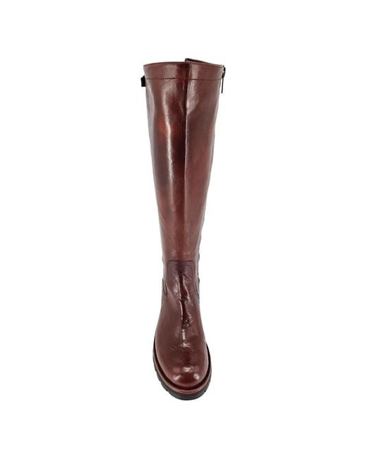 Madison Maison Red Leather Knee-High Boots