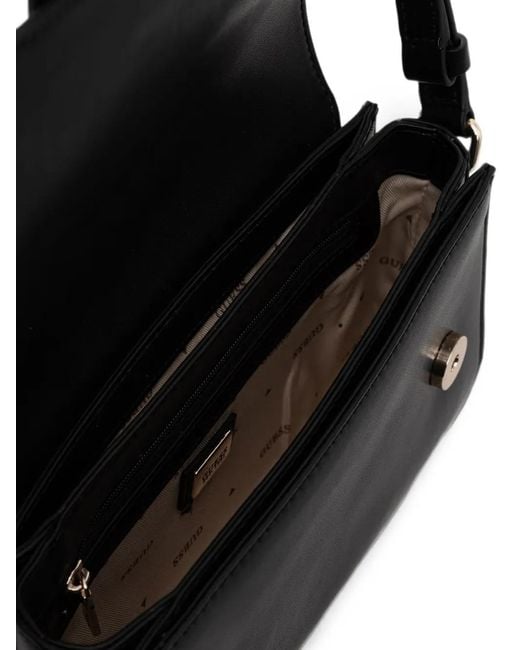 Guess Black Horsebit-Detail Crossbody Bag