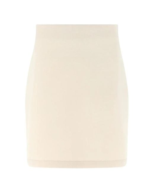 Fabiana Filippi Natural Scuba Flared Cashmere Skirt
