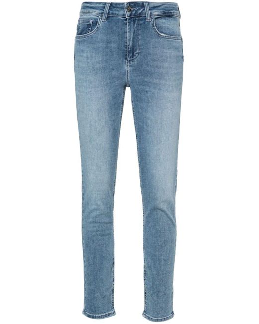 Liu Jo Blue High-waist Cropped Skinny Jeans