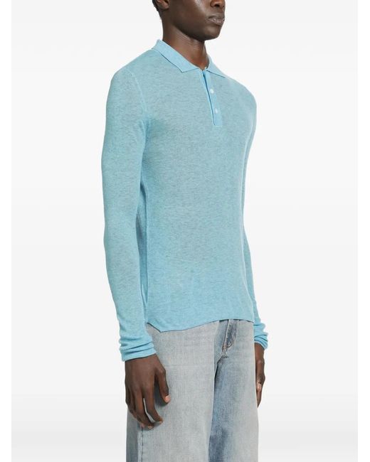 ERL Blue Buttoned Polo Shirt