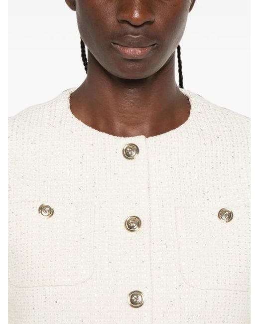 Maje White Veste Boutonnée À Manches Courtes