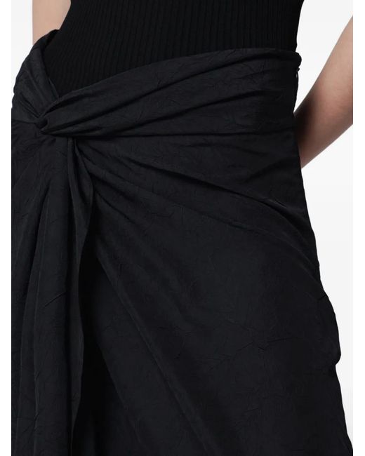 Rohe Black Twist-Detail Midi Skirt