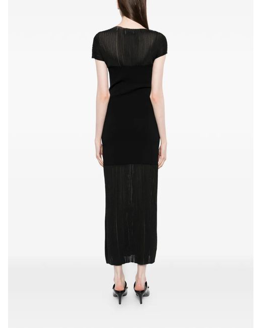 House of Dagmar Black Contrast Knitted Maxi Dress