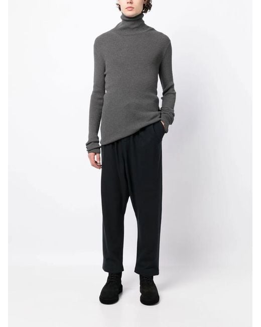 Forme D'expression Black Pleated Drop-Crotch Trousers for men