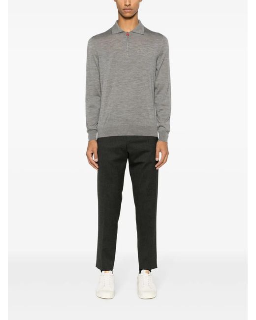 PT Torino Gray Sigma Twill-Weave Tailored Trousers for men