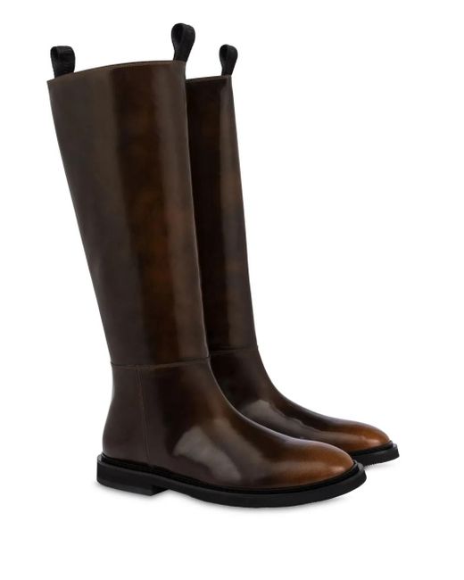 Moschino Brown Gradient Effect Boots for men